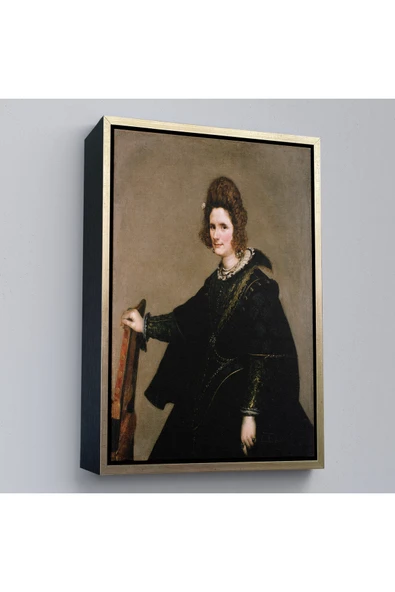 Trezon Ahşap Çerçeveli Diego Velázquez - Kadın Portresi Tablo-7377 ürün görseli 1