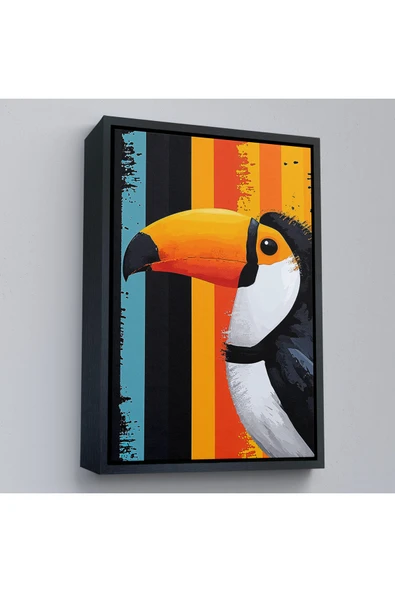 Trezon Ahşap Çerçeveli Toucan Kuşu Tablo-7587 ürün görseli 1