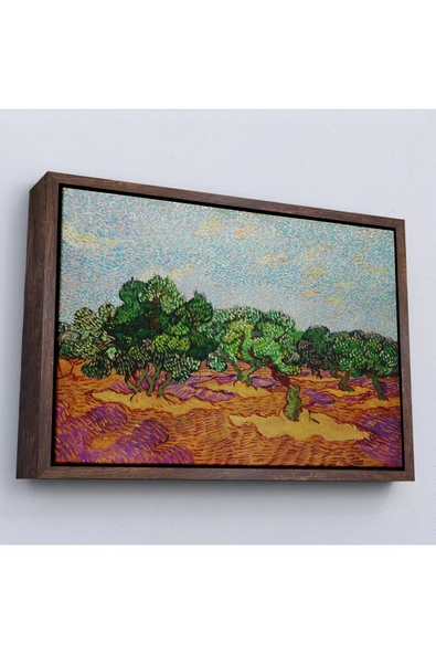 Trezon Ahşap Çerçeveli Vincent Willem Van Gogh - Zeytin Ağaçları Tablosu - Olive Trees-7155 ürün görseli 1