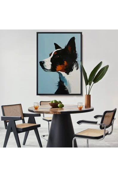 Trezon Ahşap Çerçeveli Sevimli Köpek Tablosu-7635 - Resim 8