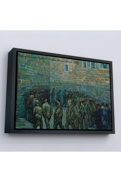 Trezon Ahşap Çerçeveli Vincent Van Gogh Tutuklular Çemberi Tablo - Prisoners' Round-7180 ürün görseli 1