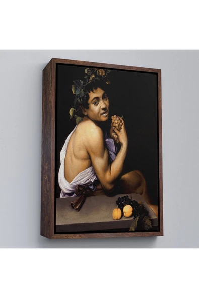 Trezon Ahşap Çerçeveli Genç Hasta Bacchus - Caravaggio Tablo-7665 ürün görseli 1