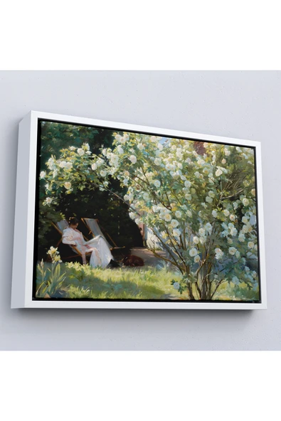 Trezon Ahşap Çerçeveli Severin Kroyer Güller Bahçesi Tablosu-7029 ürün görseli 1