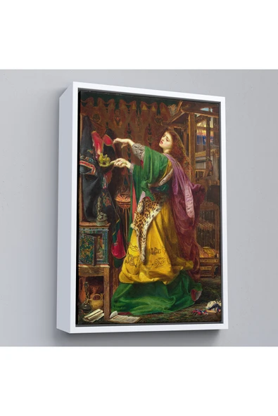Trezon Ahşap Çerçeveli Frederick Sandys'İn 1864 Tarihli Bir Cadı Tablosu-7304 ürün görseli 1