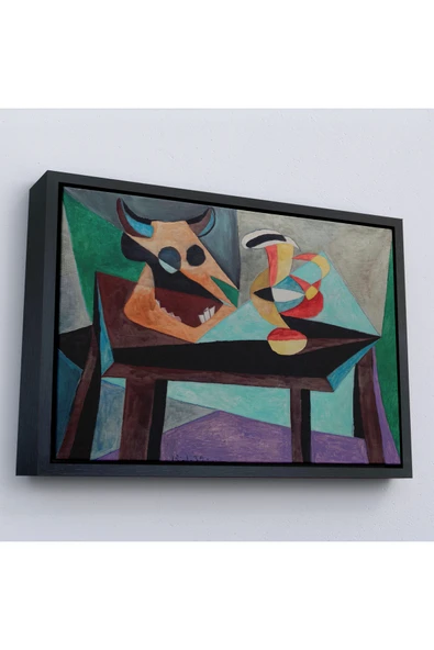 Trezon Ahşap Çerçeveli Pablo Picasso - Boğa Kafası Tablo-7103 ürün görseli 1