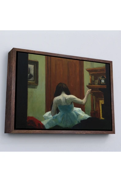 Trezon Ahşap Çerçeveli Edward Hopper - New York Interior Tablo-7105 ürün görseli 1