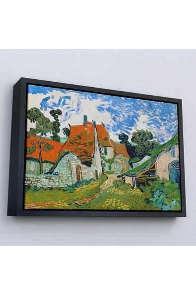 Trezon Ahşap Çerçeveli Vincent Willem Van Gogh - Auvers-Sur-Oise'Daki Sokak Tablosu-7159 ürün görseli 1