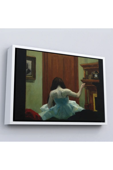 Trezon Ahşap Çerçeveli Edward Hopper - New York Interior Tablo-7105 ürün görseli 1