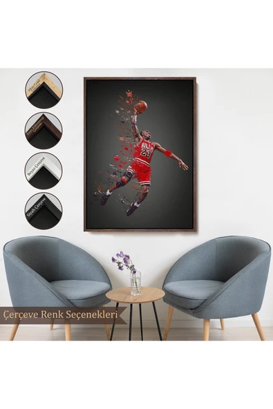 Trezon Ahşap Çerçeveli Michael Jordan Tablo-7730 - Resim 7