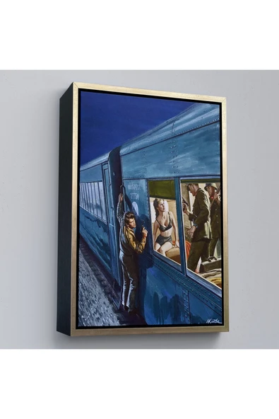 Trezon Ahşap Çerçeveli Rus Kızın Demir Perdeden Kaçışı Tablo-7717 ürün görseli 1