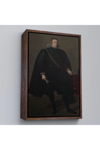 Trezon Ahşap Çerçeveli Velazquez Diego - Philip Iv İspanya Ve Portekiz Kralı Tablosu-7368 ürün görseli 1