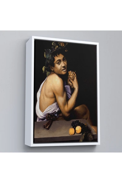Trezon Ahşap Çerçeveli Genç Hasta Bacchus - Caravaggio Tablo-7665 ürün görseli 1