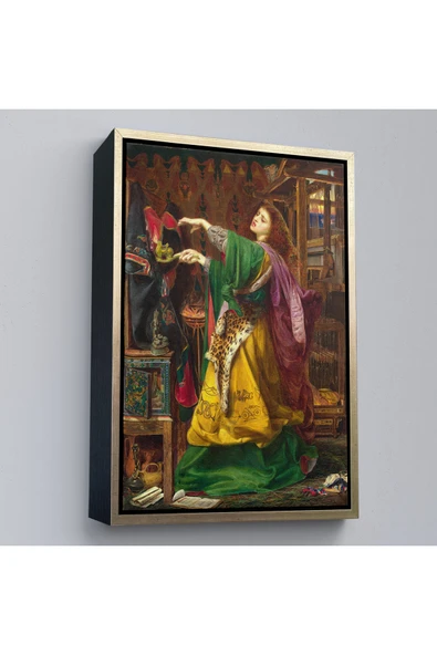 Trezon Ahşap Çerçeveli Frederick Sandys'İn 1864 Tarihli Bir Cadı Tablosu-7304 ürün görseli 1