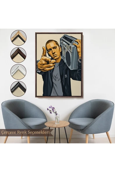 Trezon Ahşap Çerçeveli Eminem Tablosu-7948 - Resim 7