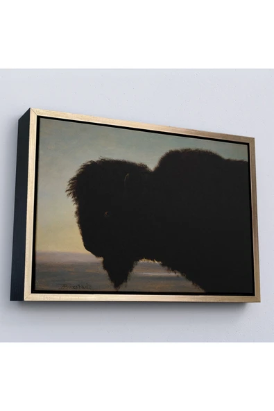 Trezon Ahşap Çerçeveli Albert Bierstadt - Bufalo Kafası Tablosu-7254 ürün görseli 1