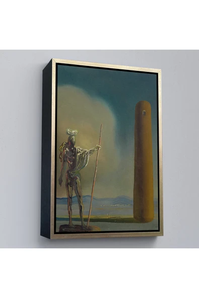 Trezon Ahşap Çerçeveli Salvador Dali - Kuledeki Şövalye Tablosu - Le Cavalier A La Tour-7399 ürün görseli 1