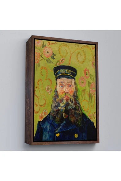 Trezon Ahşap Çerçeveli Vincent Van Gogh – Postacı Joseph Roulin’İn Portresi Tablo - Postes - Postman-7381 ürün görseli 1