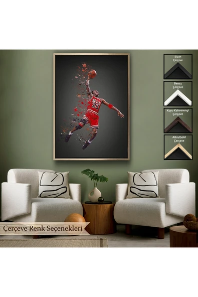 Trezon Ahşap Çerçeveli Michael Jordan Tablo-7730 - Resim 6