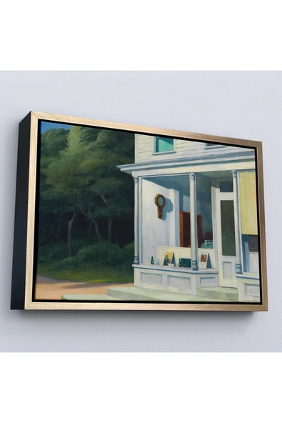 Trezon Ahşap Çerçeveli Edward Hopper - Sabah Yedi'De Tablosu - Seven A.M-7130 ürün görseli 1