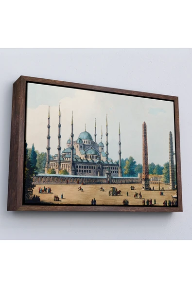 Trezon Ahşap Çerçeveli Sultan Ahmet Cami Osmanlı Dönemi Tablosu-7032 ürün görseli 1