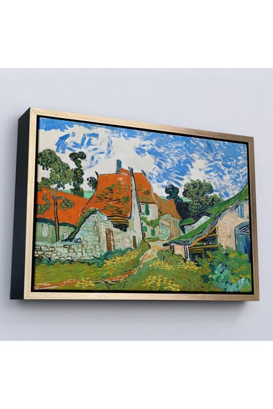 Trezon Ahşap Çerçeveli Vincent Willem Van Gogh - Auvers-Sur-Oise'Daki Sokak Tablosu-7159 ürün görseli 1