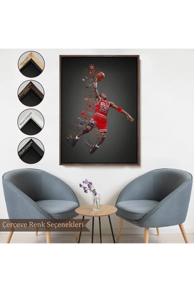 Trezon Ahşap Çerçeveli Michael Jordan Tablo-7730 - Resim 7