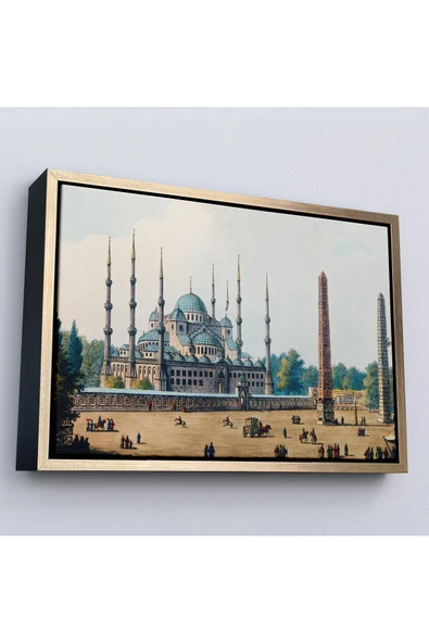 Trezon Ahşap Çerçeveli Sultan Ahmet Cami Osmanlı Dönemi Tablosu-7032 ürün görseli 1