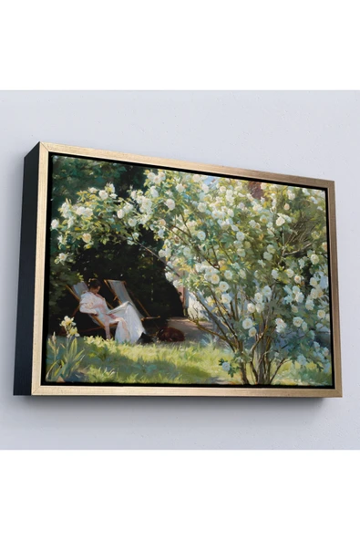 Trezon Ahşap Çerçeveli Severin Kroyer Güller Bahçesi Tablosu-7029 ürün görseli 1