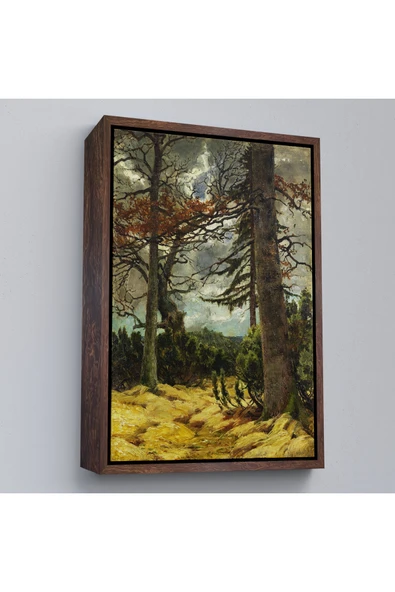 Trezon Ahşap Çerçeveli Franz Marc - İlkbaharda Meşe Ağaçları Tablo-7287 ürün görseli 1