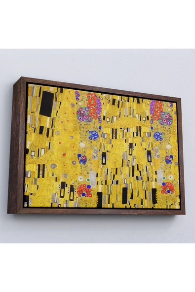 Trezon Ahşap Çerçeveli Gustav Klimt - Öpücük Tablo-7085 ürün görseli 1