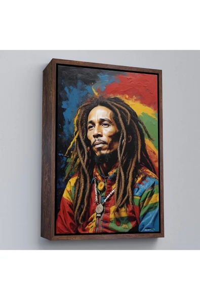 Trezon Ahşap Çerçeveli Bob Marley Tablosu-7892 ürün görseli 1