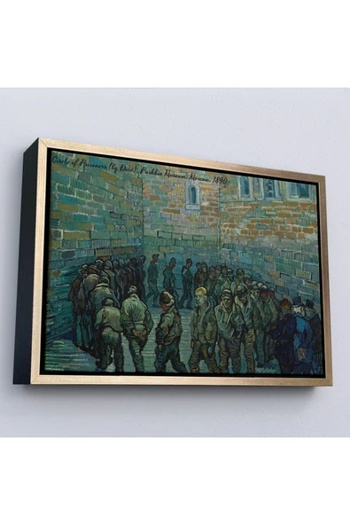 Trezon Ahşap Çerçeveli Vincent Van Gogh Tutuklular Çemberi Tablo - Prisoners' Round-7180 ürün görseli 1