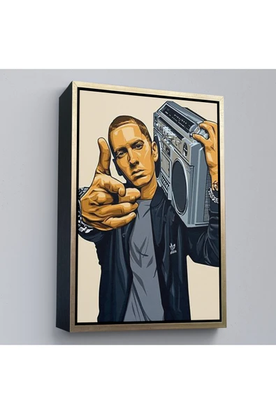 Trezon Ahşap Çerçeveli Eminem Tablosu-7948 - Resim 3