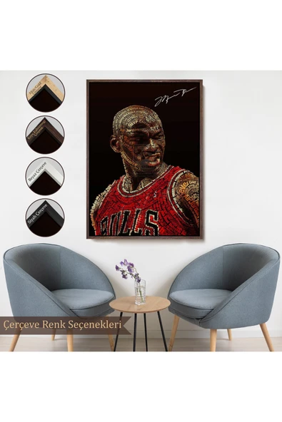 Trezon Ahşap Çerçeveli Michael Jordan Tablo-7739 - Resim 7