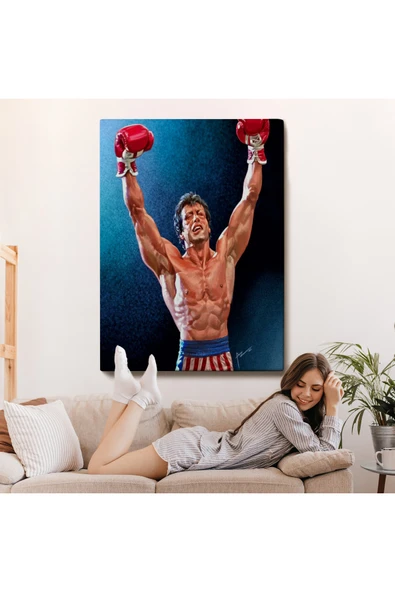 Trezon Sylvester Stallone Rocky Tablo-7782 - Resim 7