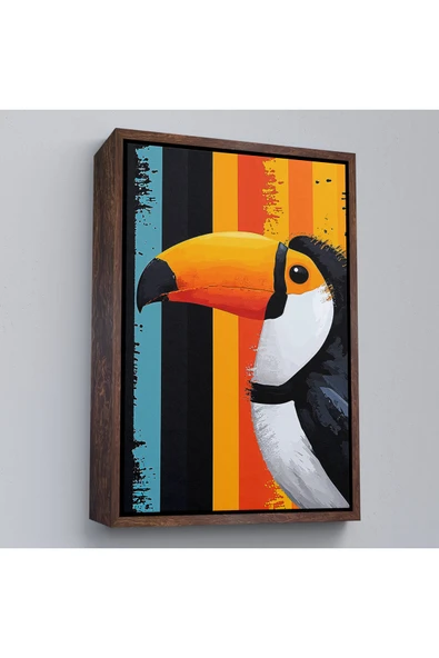 Trezon Ahşap Çerçeveli Toucan Kuşu Tablo-7587 ürün görseli 1
