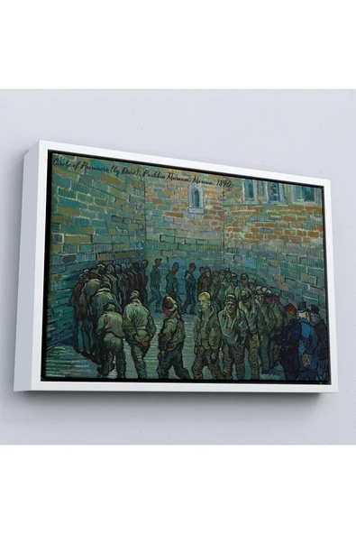 Trezon Ahşap Çerçeveli Vincent Van Gogh Tutuklular Çemberi Tablo - Prisoners' Round-7180 ürün görseli 1