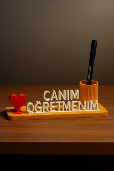 TIGEA Accessories ÖĞRETMENLER GÜNÜ ÖZEL MASAÜSTÜ İSİMLİK/KALEMLİK (KİŞİYE ÖZEL TASARIM YAPILABİLİR) ürün görseli 1