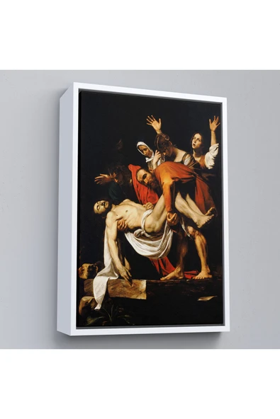 Trezon Ahşap Çerçeveli Caravaggio - İsa'Nın Gömülmesi Tablo - The Entombment Of Christ-7427 ürün görseli 1