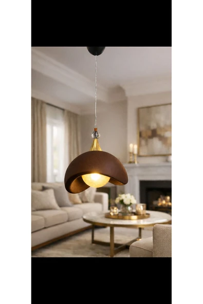 TIGEA Accessories BETON GÖRÜNÜMLÜ İSKANDİNAV TARZI LED TOPLU 3 RENK YANABİLEN SALON/OTURMA ODASI TEKLİ SARKIT AVİZE ürün görseli 1