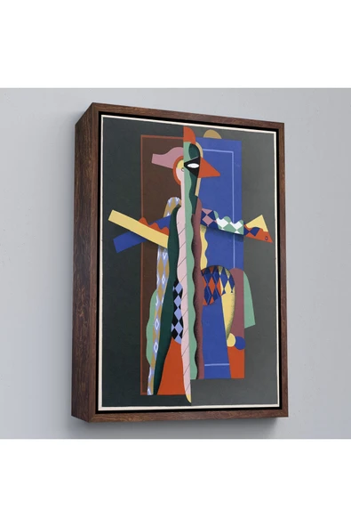 Trezon Ahşap Çerçeveli Georges Valmier - Soyut Sanat Tablosu-7308 ürün görseli 1
