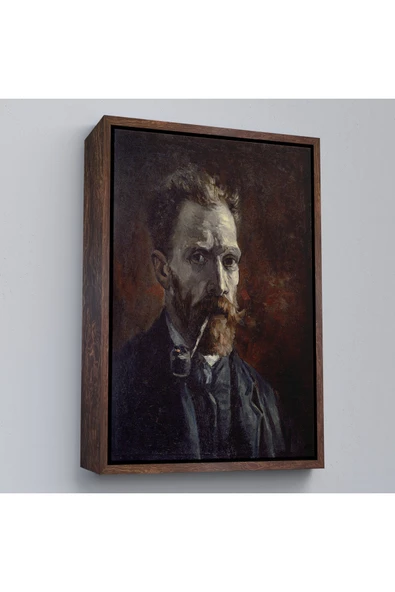 Trezon Ahşap Çerçeveli Vincent Van Gogh - Pipolu Portre Tablo-7461 ürün görseli 1