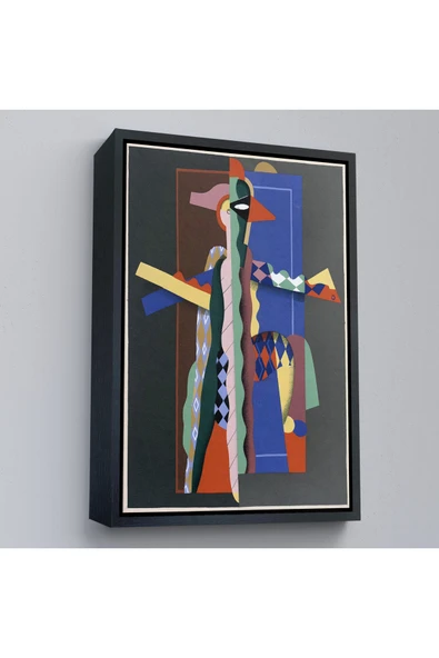 Trezon Ahşap Çerçeveli Georges Valmier - Soyut Sanat Tablosu-7308 ürün görseli 1