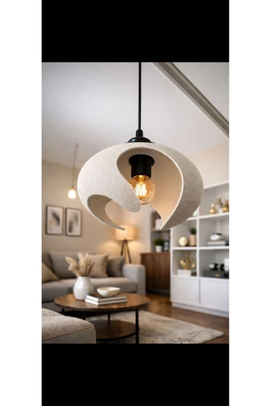 TIGEA Accessories BETON DOKULU İSKANDİNAV TARZ PREMİUM SALON/ OTURMA ODASI SARKIT SALON AVİZE ürün görseli 1