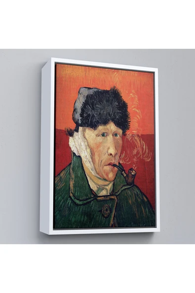 Trezon Ahşap Çerçeveli Vincent Van Gogh - Kulakları Bandajlı Portre Tablo-7470 ürün görseli 1