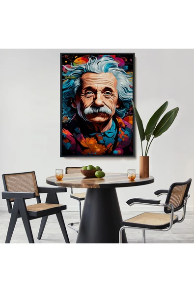Trezon Ahşap Çerçeveli Albert Einstein Tablo-7827 - Resim 8