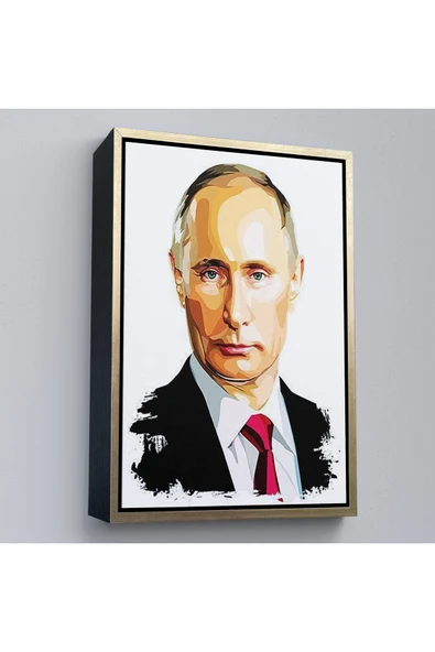Trezon Ahşap Çerçeveli Vladimir Putin - Rusya Devlet Başkanı Tablosu-7958 ürün görseli 1