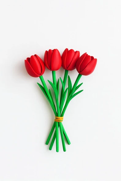 TIGEA Accessories 3D YAZICI İLE ÜRETİLMİŞ YAPAY ÇİÇEK ISLAK LALE 6 ADET ürün görseli 1