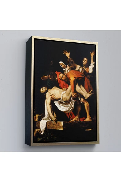 Trezon Ahşap Çerçeveli Caravaggio - İsa'Nın Gömülmesi Tablo - The Entombment Of Christ-7427 ürün görseli 1