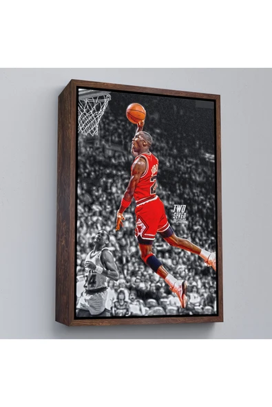 Trezon Ahşap Çerçeveli Michael Jordan Smaç Tablosu-7736 ürün görseli 1